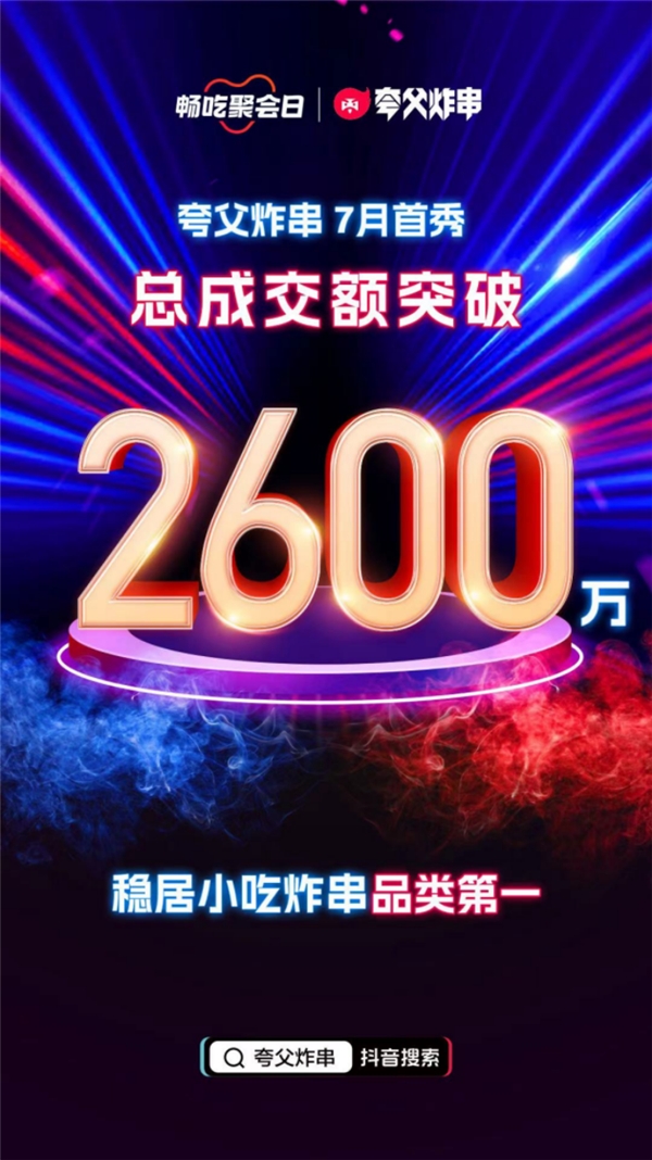2600萬！夸父炸串抖音全國首播刷新品類成交額記錄|餐飲界